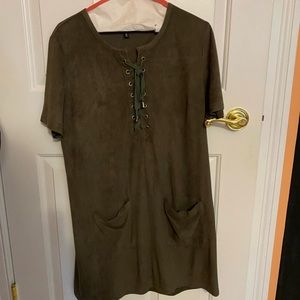 Brown suede Ezra dress